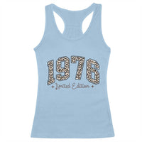 1976 Retro Birthday Racerback Tank Top 50 Year Old Leopard 50th Birthday Gifts For Women