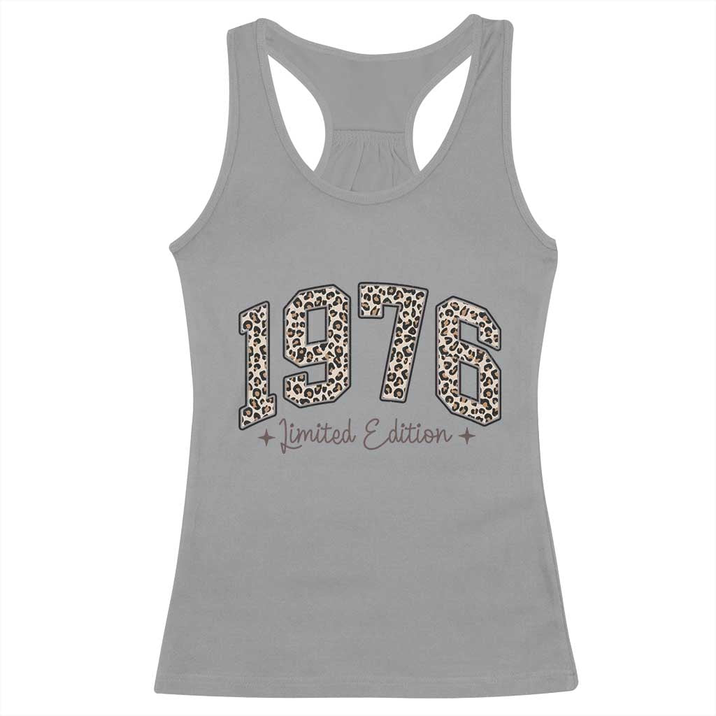 1976 Retro Birthday Racerback Tank Top 50 Year Old Leopard 50th Birthday Gifts For Women
