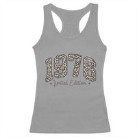 1976 Retro Birthday Racerback Tank Top 50 Year Old Leopard 50th Birthday Gifts For Women