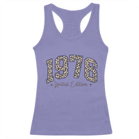 1976 Retro Birthday Racerback Tank Top 50 Year Old Leopard 50th Birthday Gifts For Women