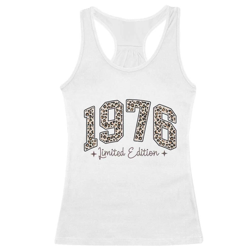 1976 Retro Birthday Racerback Tank Top 50 Year Old Leopard 50th Birthday Gifts For Women