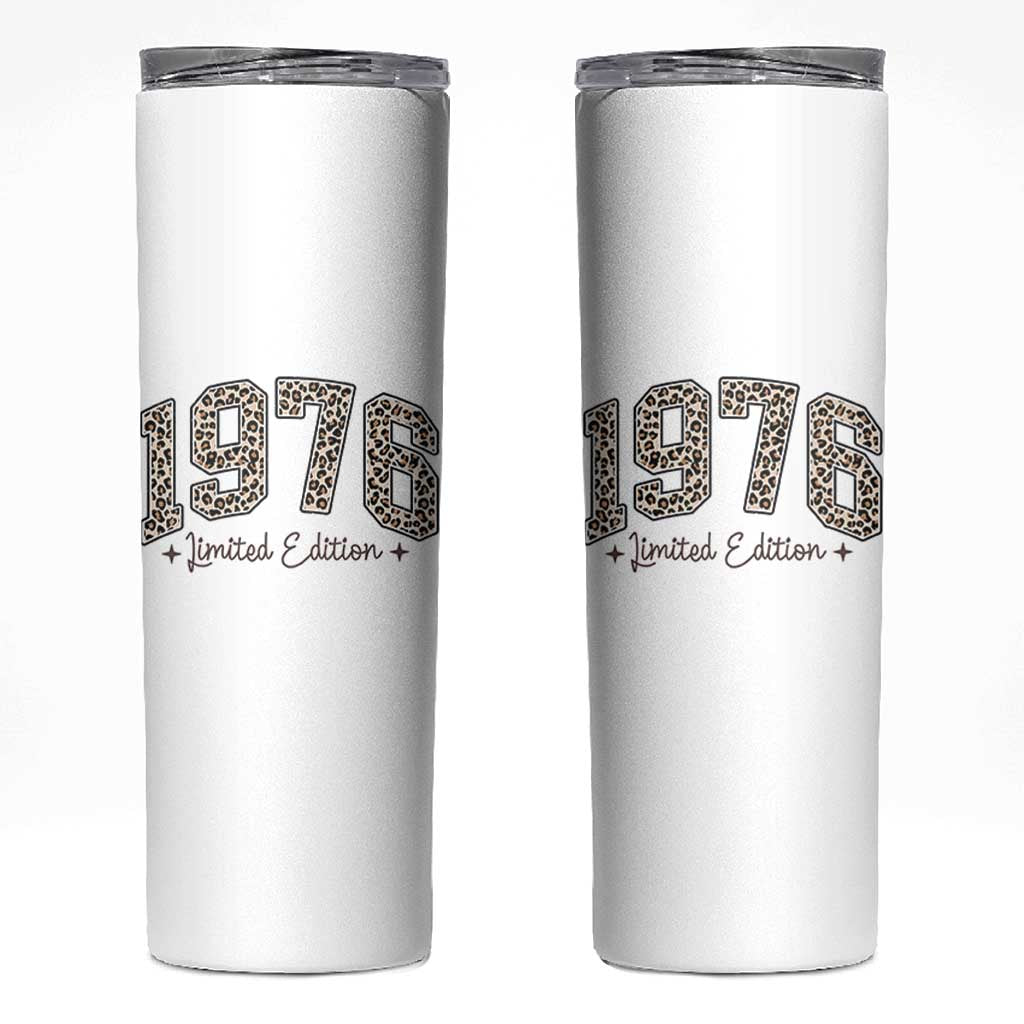 1976 Retro Birthday Skinny Tumbler 50 Year Old Leopard 50th Birthday Gifts For Women