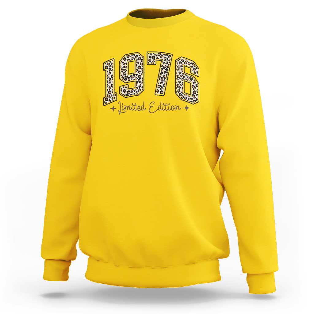 1976 Retro Birthday Sweatshirt 50 Year Old Leopard 50th Birthday Gifts For Women