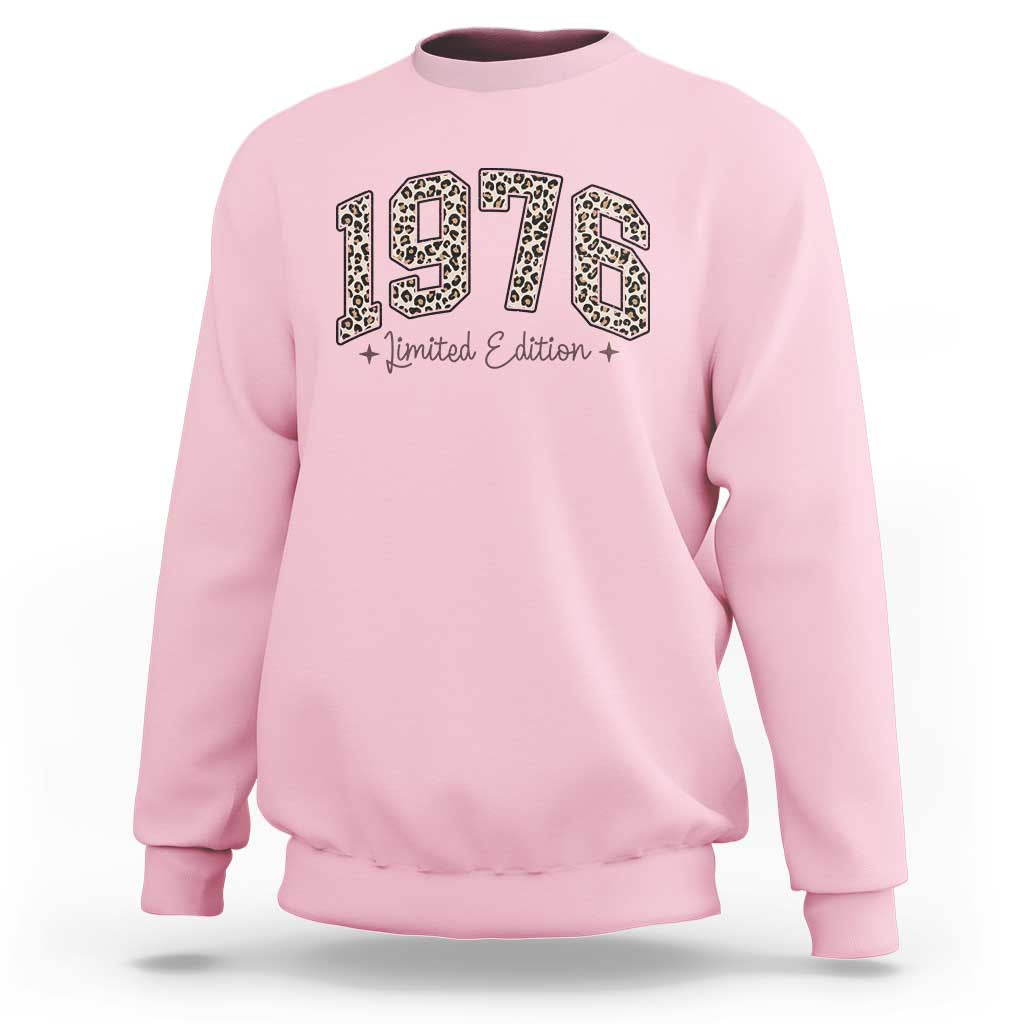 1976 Retro Birthday Sweatshirt 50 Year Old Leopard 50th Birthday Gifts For Women