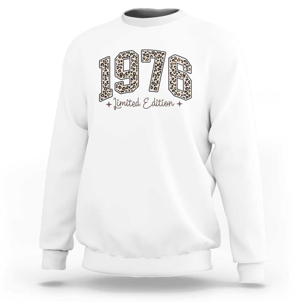 1976 Retro Birthday Sweatshirt 50 Year Old Leopard 50th Birthday Gifts For Women