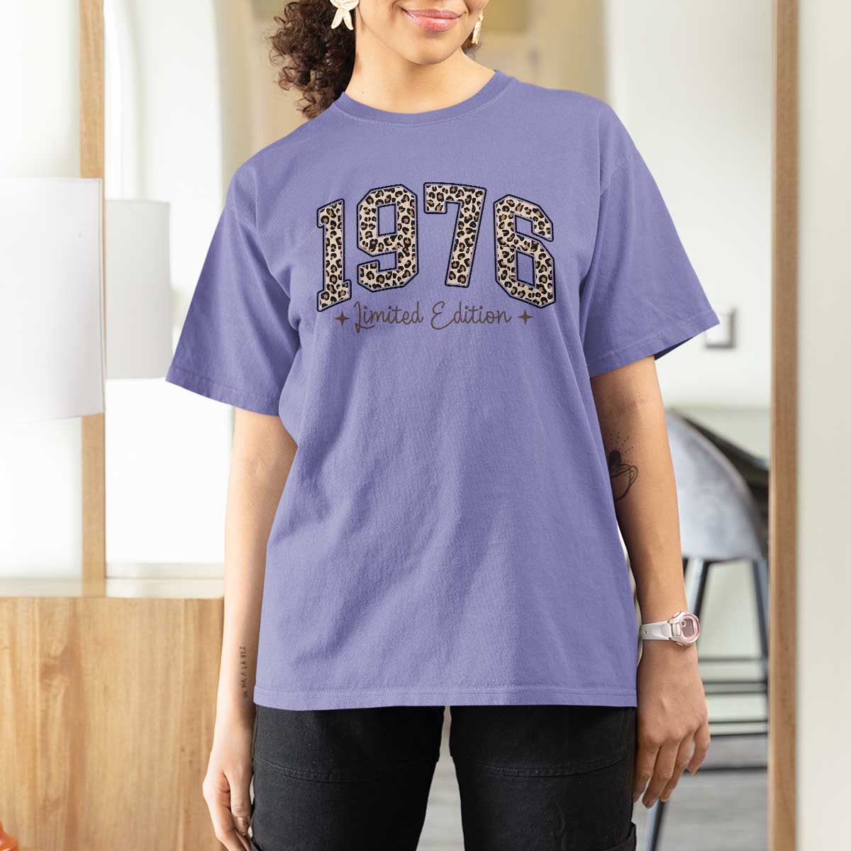1976 Retro Birthday T Shirt For Women 50 Year Old Leopard 50th Birthday Gifts For Women