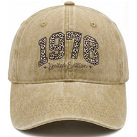1976 Retro Birthday Washed Cotton Baseball Cap 50 Year Old Leopard 50th Birthday Gifts For Women