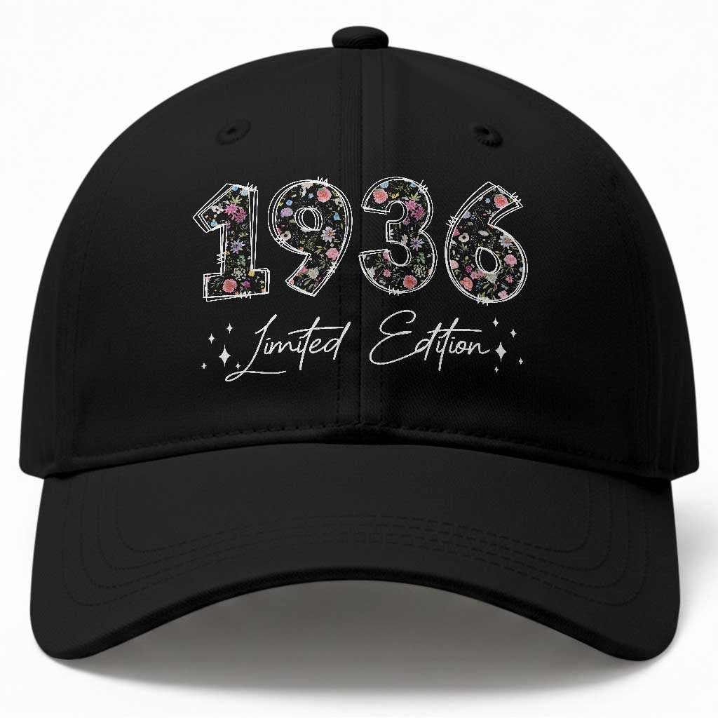 90th Birthday Baseball Cap Floral 1936 90 Year Old Birthday Gifts For Women