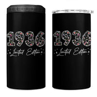90th Birthday 4 in 1 Can Cooler Tumbler Floral 1936 90 Year Old Birthday Gifts For Women