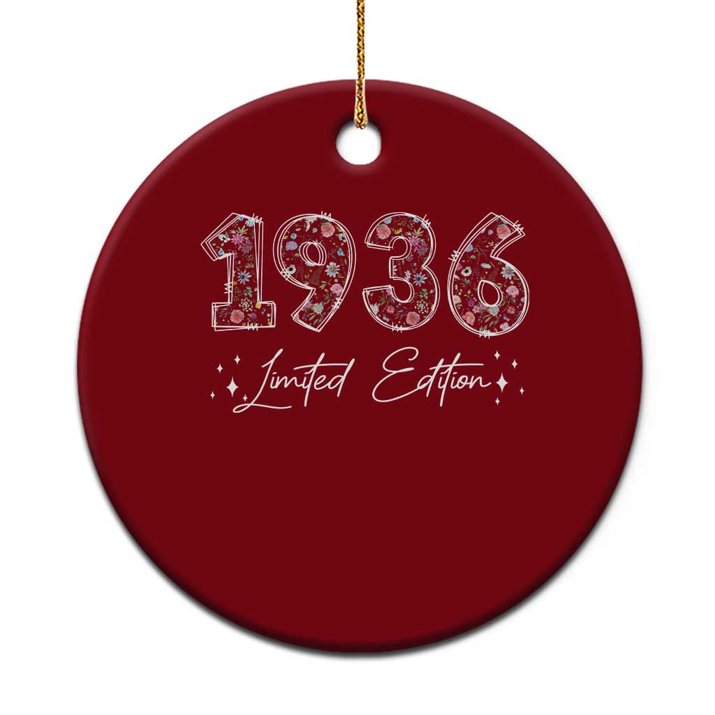90th Birthday Ceramic Ornament Floral 1936 90 Year Old Birthday Gifts For Women