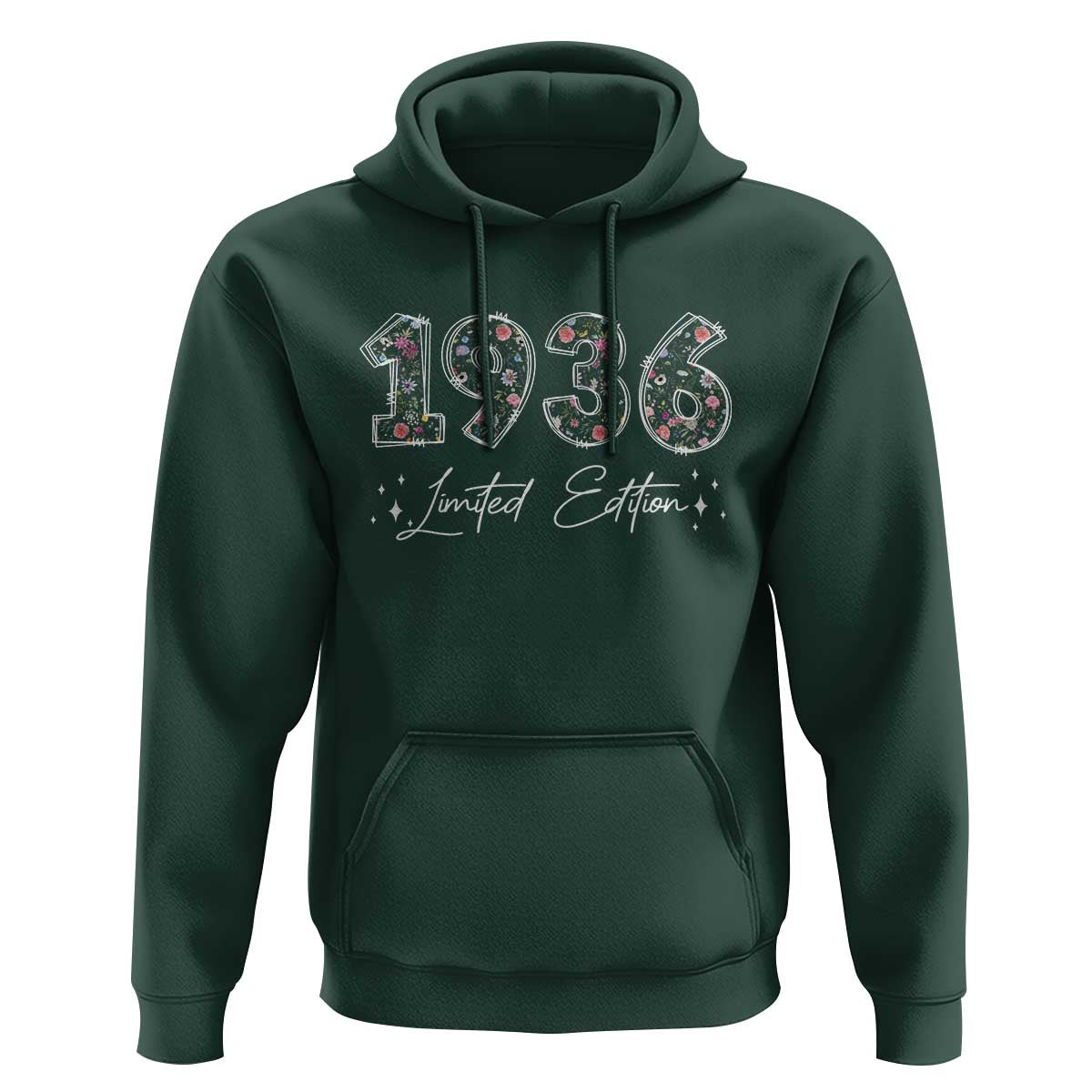 90th Birthday Hoodie Floral 1936 90 Year Old Birthday Gifts For Women