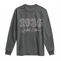 90th Birthday Long Sleeve Shirt Floral 1936 90 Year Old Birthday Gifts For Women