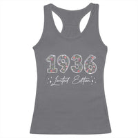 90th Birthday Racerback Tank Top Floral 1936 90 Year Old Birthday Gifts For Women