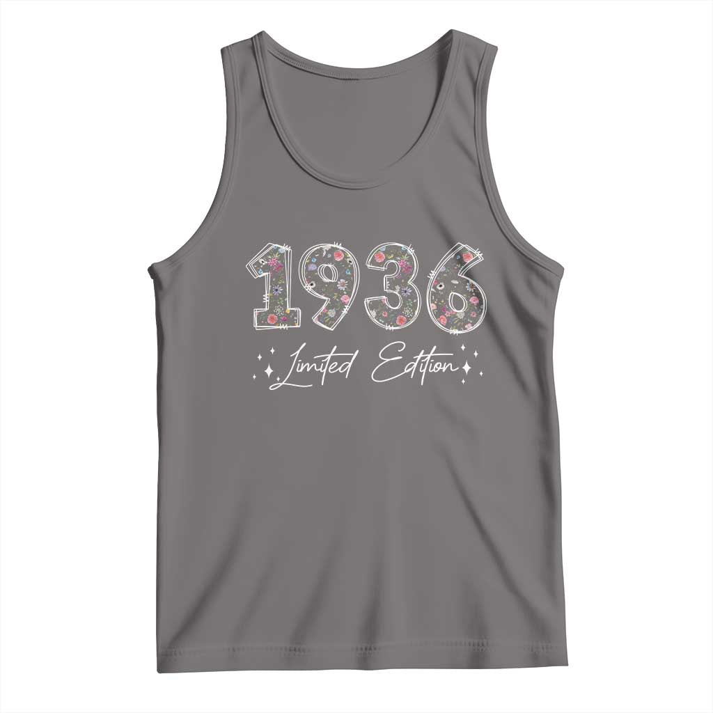 90th Birthday Tank Top Floral 1936 90 Year Old Birthday Gifts For Women