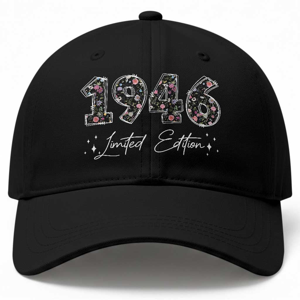 80th Birthday Baseball Cap Floral 1946 80 Year Old Birthday Gifts For Women