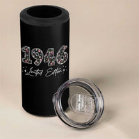 80th Birthday 4 in 1 Can Cooler Tumbler Floral 1946 80 Year Old Birthday Gifts For Women