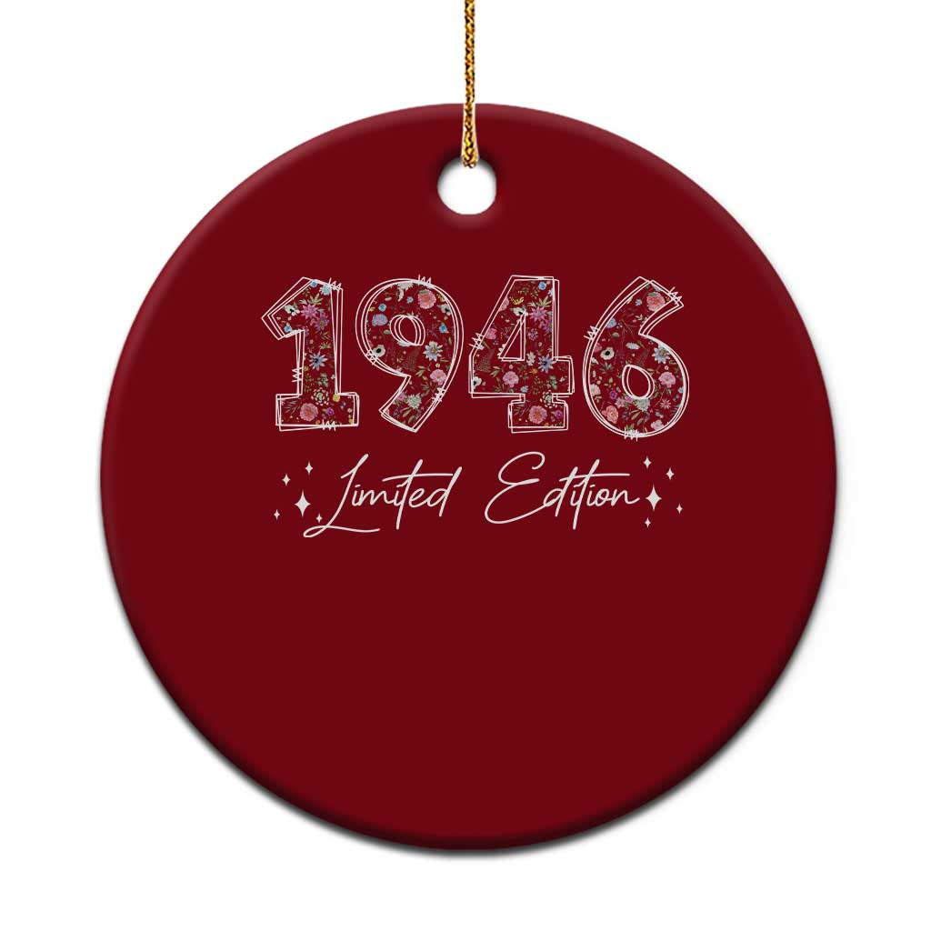 80th Birthday Ceramic Ornament Floral 1946 80 Year Old Birthday Gifts For Women