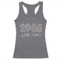 80th Birthday Racerback Tank Top Floral 1946 80 Year Old Birthday Gifts For Women