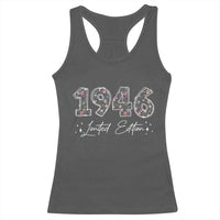 80th Birthday Racerback Tank Top Floral 1946 80 Year Old Birthday Gifts For Women