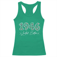 80th Birthday Racerback Tank Top Floral 1946 80 Year Old Birthday Gifts For Women