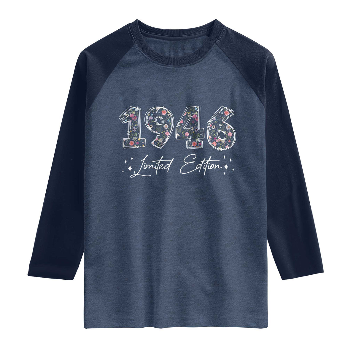 80th Birthday Raglan Shirt Floral 1946 80 Year Old Birthday Gifts For Women