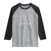 80th Birthday Raglan Shirt Floral 1946 80 Year Old Birthday Gifts For Women