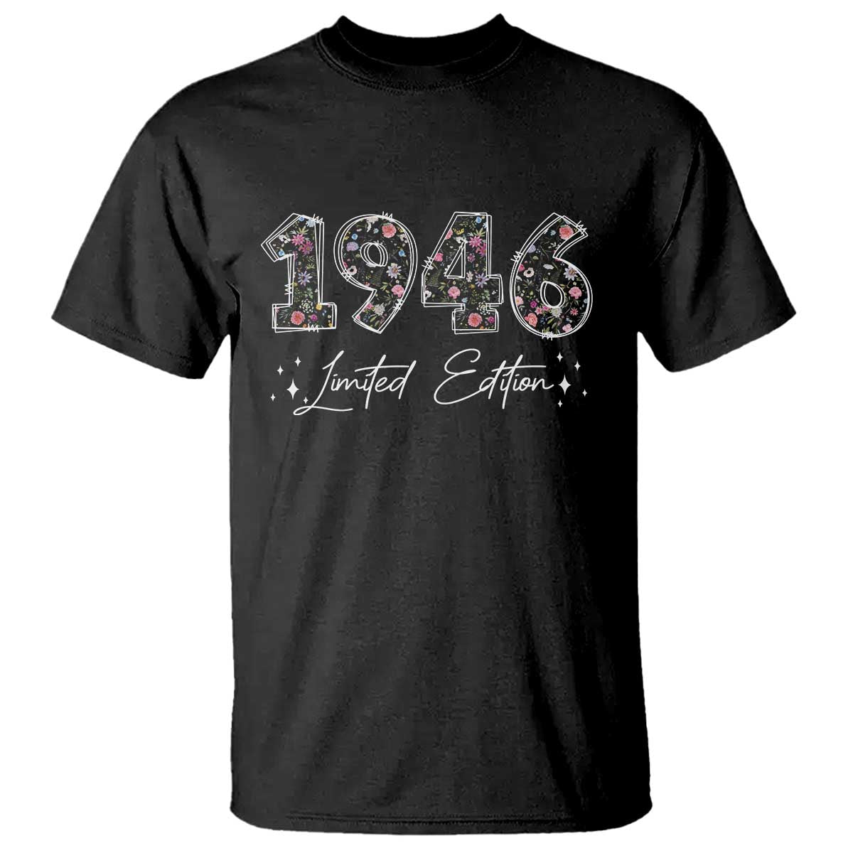 80th Birthday T Shirt Floral 1946 80 Year Old Birthday Gifts For Women