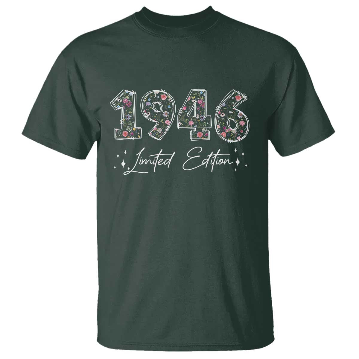 80th Birthday T Shirt Floral 1946 80 Year Old Birthday Gifts For Women