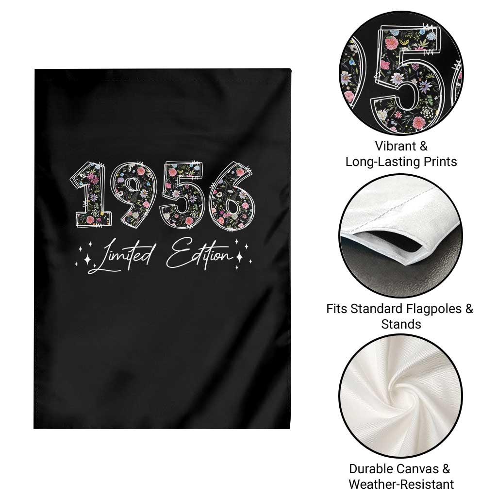 70th Birthday Garden Flag Floral 1956 70 Year Old Birthday Gifts For Women