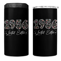 70th Birthday 4 in 1 Can Cooler Tumbler Floral 1956 70 Year Old Birthday Gifts For Women