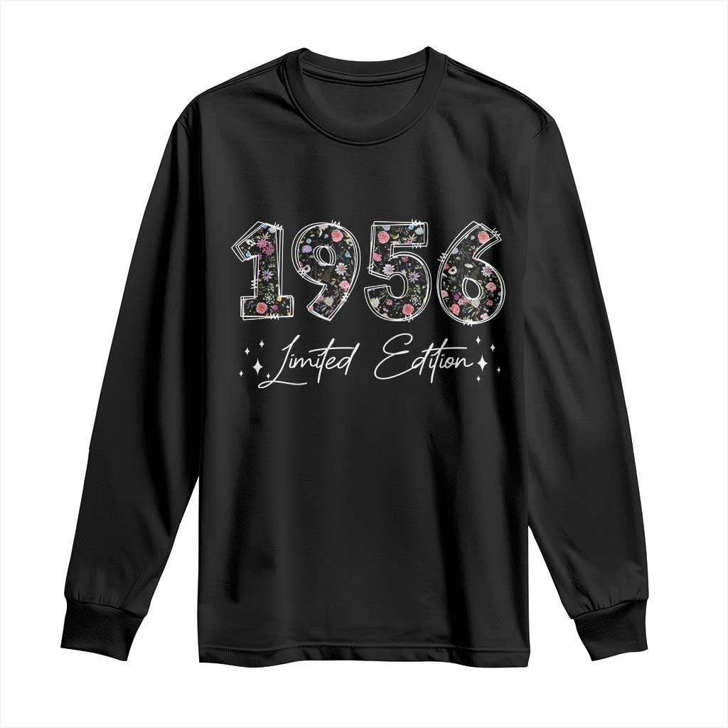 70th Birthday Long Sleeve Shirt Floral 1956 70 Year Old Birthday Gifts For Women