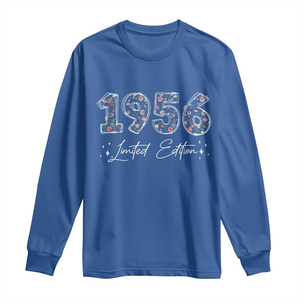 70th Birthday Long Sleeve Shirt Floral 1956 70 Year Old Birthday Gifts For Women