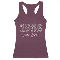 70th Birthday Racerback Tank Top Floral 1956 70 Year Old Birthday Gifts For Women