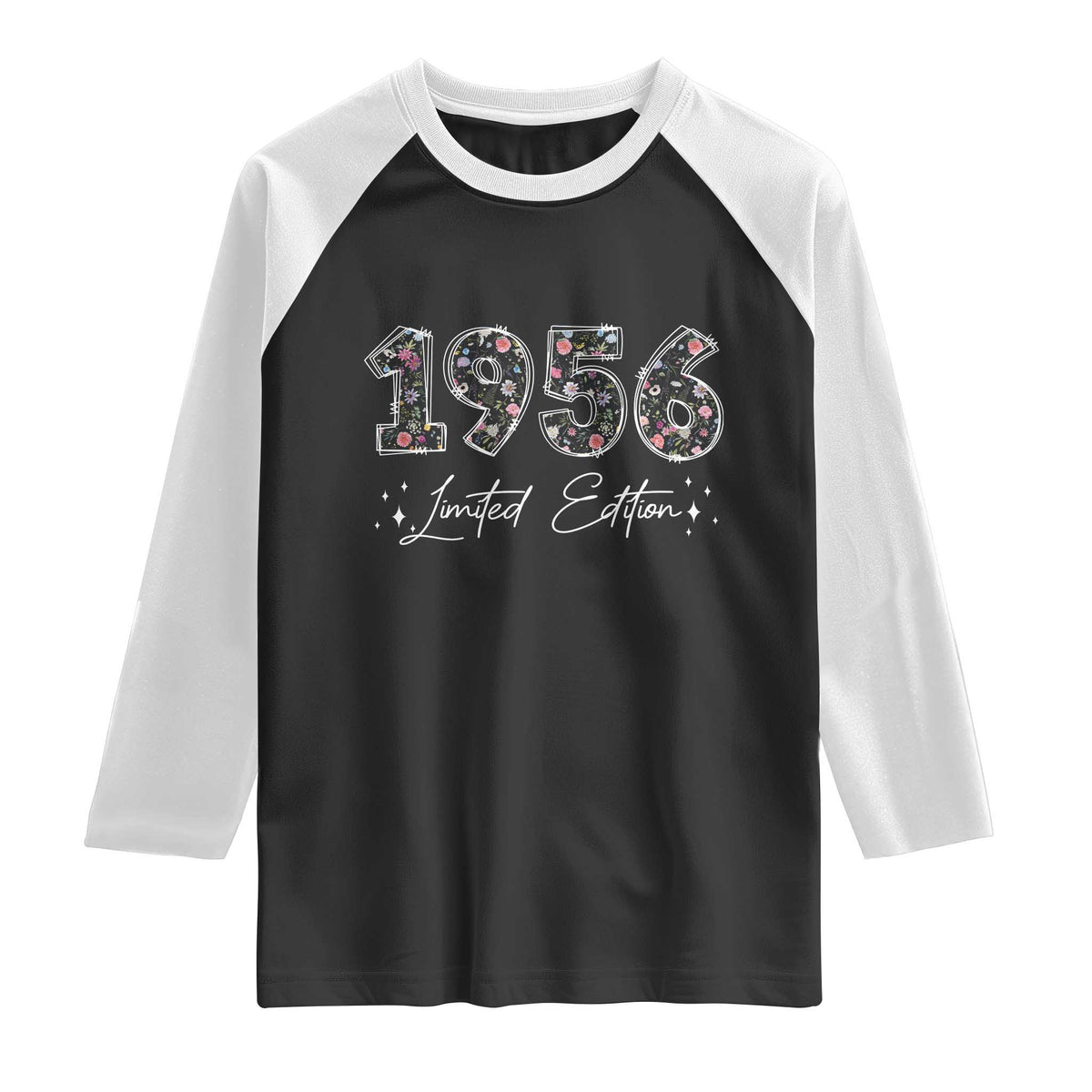 70th Birthday Raglan Shirt Floral 1956 70 Year Old Birthday Gifts For Women