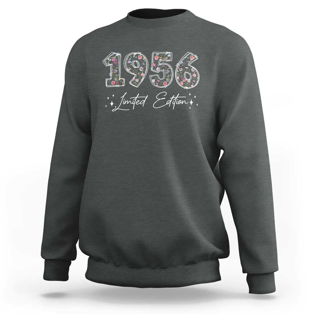 70th Birthday Sweatshirt Floral 1956 70 Year Old Birthday Gifts For Women