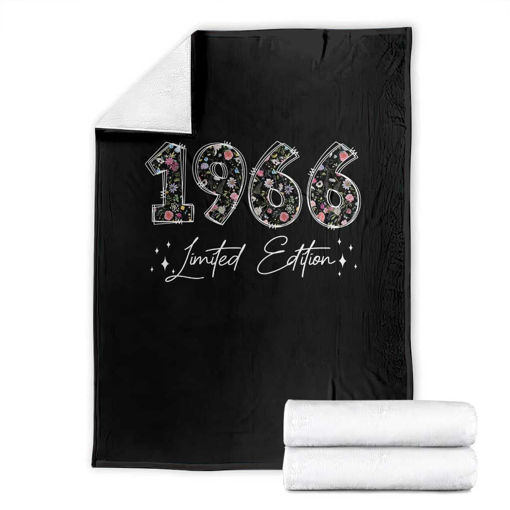 60th Birthday Throw Blanket Floral 1966 60 Year Old Birthday Gifts For Women