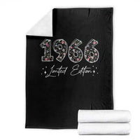 60th Birthday Throw Blanket Floral 1966 60 Year Old Birthday Gifts For Women