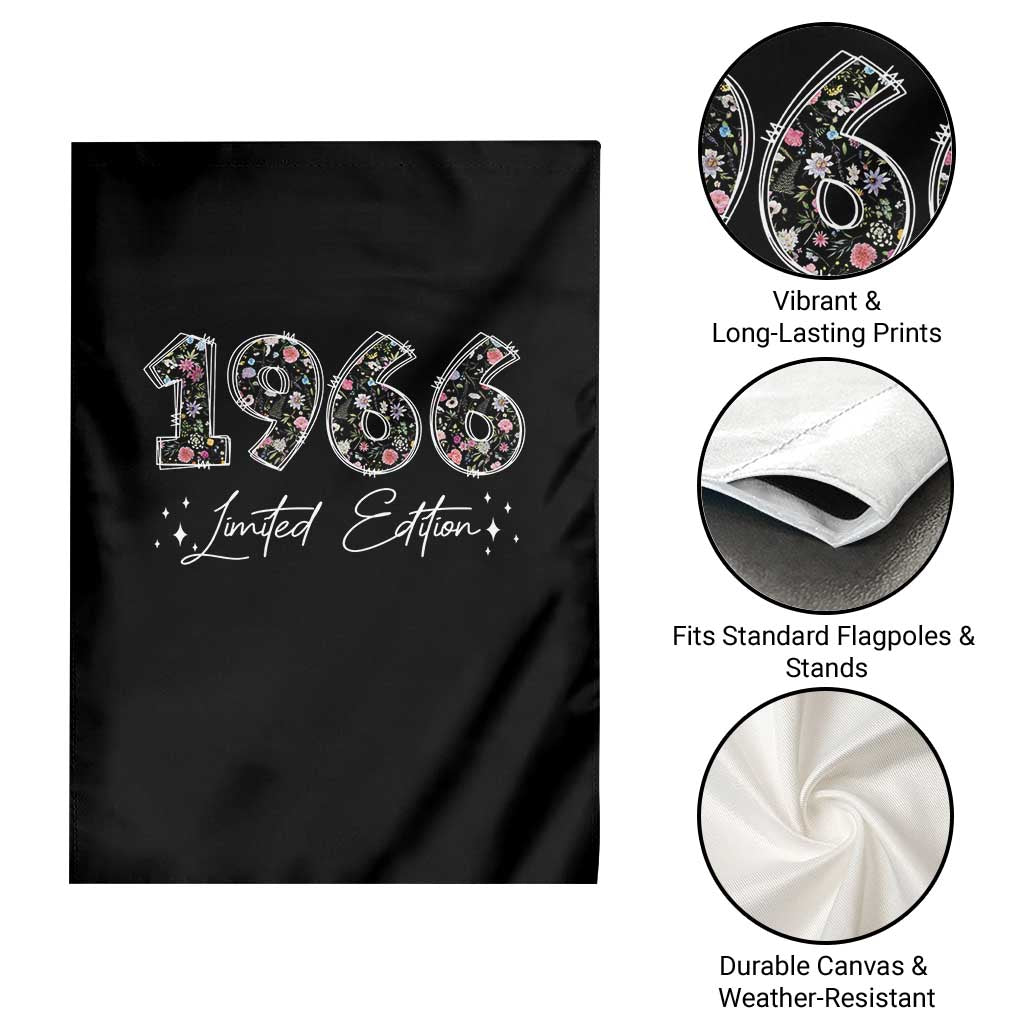 60th Birthday Garden Flag Floral 1966 60 Year Old Birthday Gifts For Women
