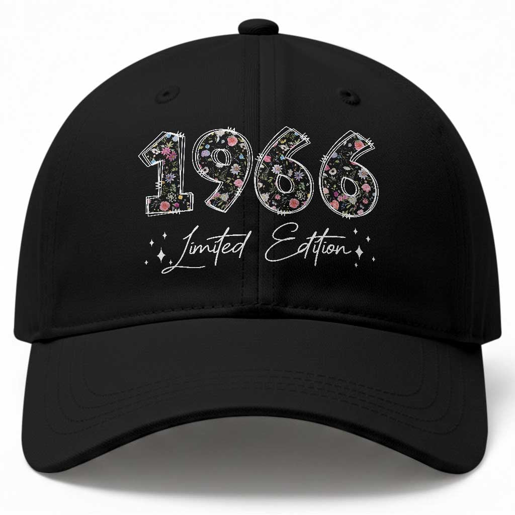 60th Birthday Baseball Cap Floral 1966 60 Year Old Birthday Gifts For Women