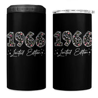 60th Birthday 4 in 1 Can Cooler Tumbler Floral 1966 60 Year Old Birthday Gifts For Women