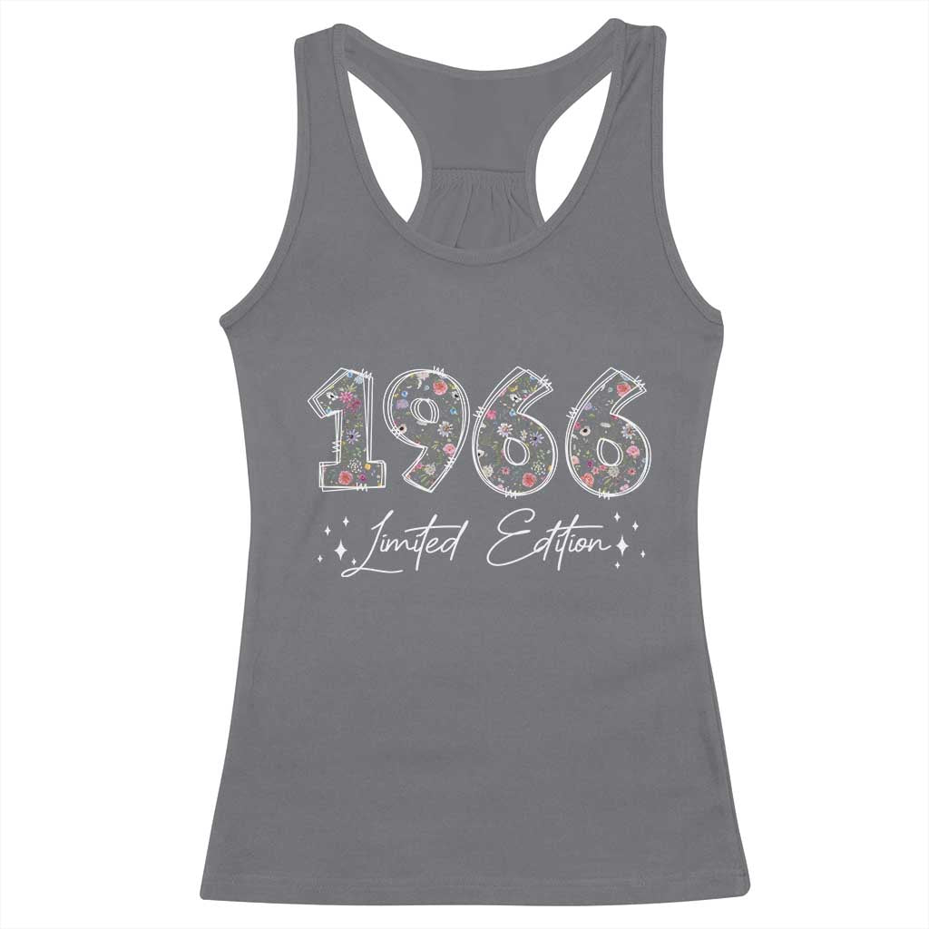 60th Birthday Racerback Tank Top Floral 1966 60 Year Old Birthday Gifts For Women