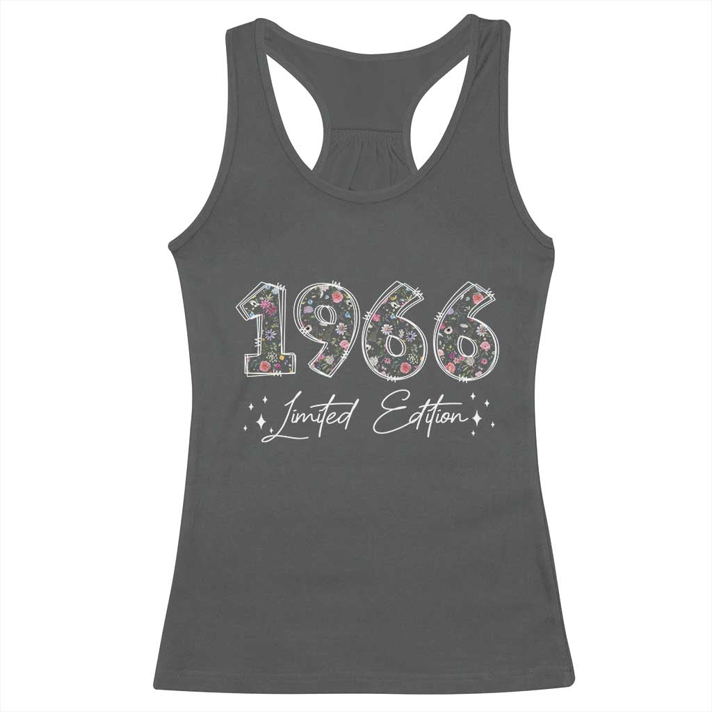 60th Birthday Racerback Tank Top Floral 1966 60 Year Old Birthday Gifts For Women