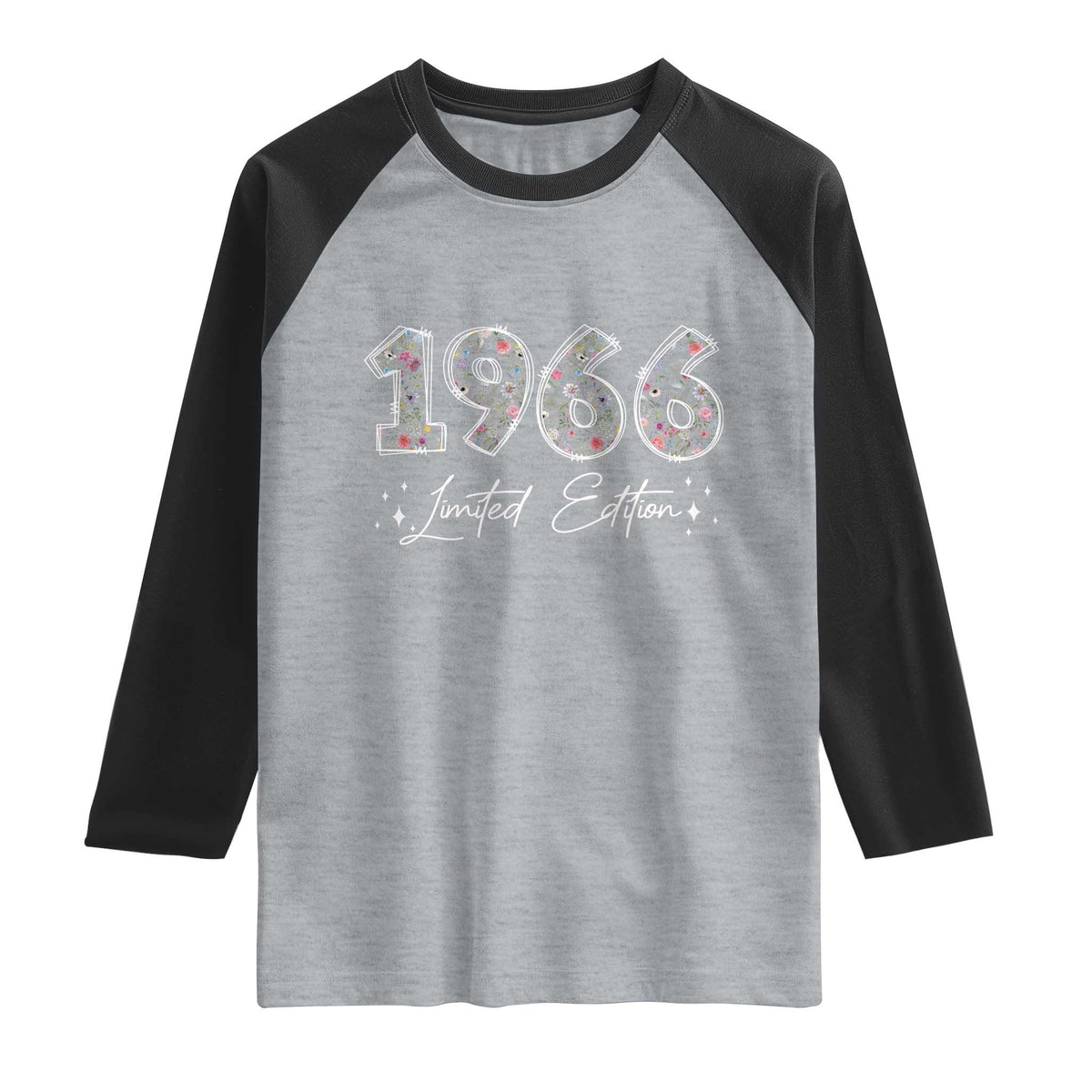 60th Birthday Raglan Shirt Floral 1966 60 Year Old Birthday Gifts For Women