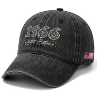 60th Birthday Washed Cotton Baseball Cap Floral 1966 60 Year Old Birthday Gifts For Women