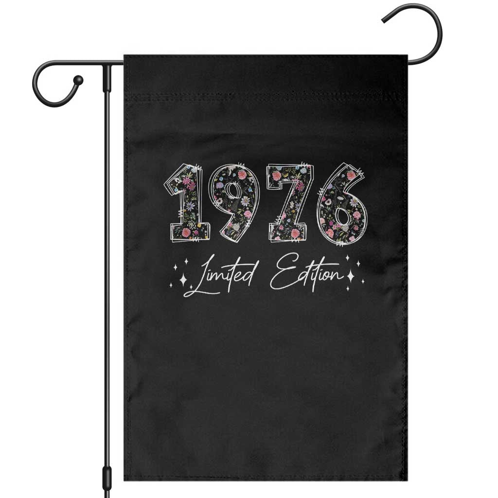 50th Birthday Garden Flag Floral 1976 50 Year Old Birthday Gifts For Women