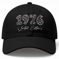 50th Birthday Baseball Cap Floral 1976 50 Year Old Birthday Gifts For Women