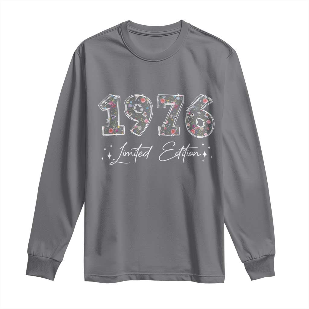 50th Birthday Long Sleeve Shirt Floral 1976 50 Year Old Birthday Gifts For Women