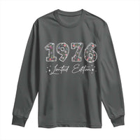 50th Birthday Long Sleeve Shirt Floral 1976 50 Year Old Birthday Gifts For Women