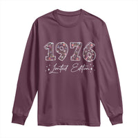 50th Birthday Long Sleeve Shirt Floral 1976 50 Year Old Birthday Gifts For Women