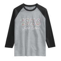 50th Birthday Raglan Shirt Floral 1976 50 Year Old Birthday Gifts For Women